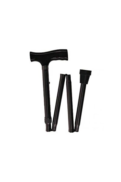 Moretti Spa Folding Aluminum Cane with T Handle Black - RP145NL
