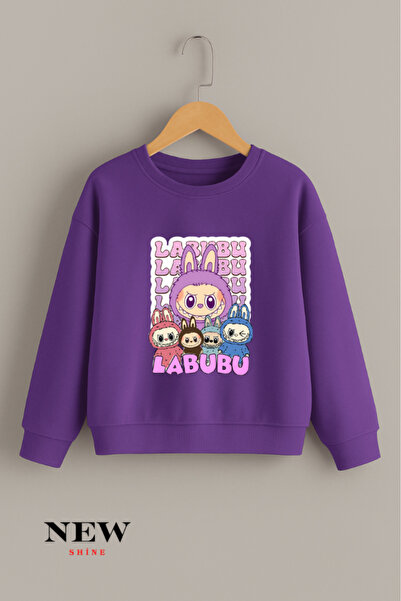 New Shine Labubu Štampano Unisex Dječja okrugla kragna Dukserica