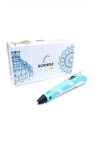 SCRIB3D قلم طباعة ثلاثية الأبعاد احترافي مع عبوات خيوط PLA باللون الأزرق