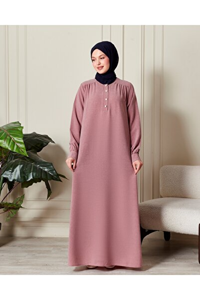 fistan Πουκάμισο Roba με κουμπιά μπροστά, φαρδύ φόρεμα από κρεπ, χιτζάμπ, φόρεμα για τη μητέρα, φόρεμα προσευχής