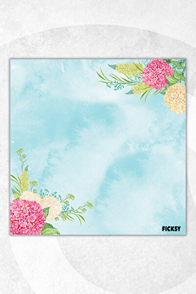 Ficksy مفكرة زهور - مقاس 9*9 سم - 50 ورقة - مفكرة - مذكرة - ورق ملاحظات - قائمة المهام - دفتر ملاحظات