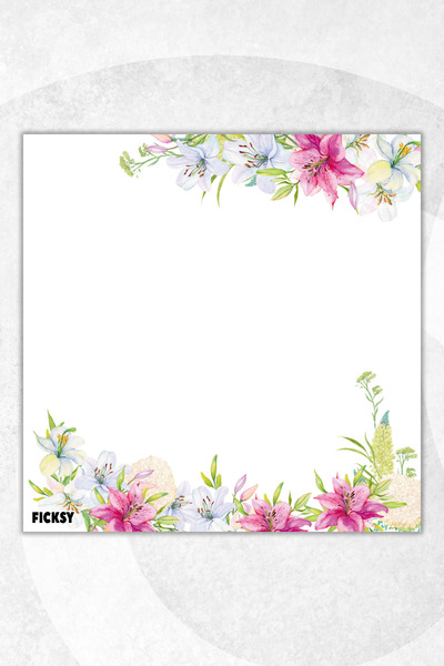 Ficksy Flower Memo Pad - 9*9 cm Size - 50 Sheets - Notepad - Memopad - Note Paper - to Do List - Notebook