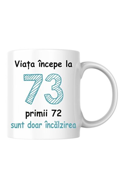 T&M Personalizare Cană personalizată - Viața începe la 73 de ani, v2, albă, 3...