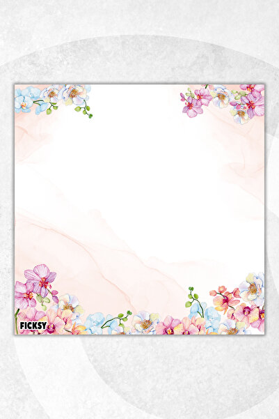 Ficksy مفكرة زهور - مقاس 9*9 سم - 50 ورقة - مفكرة - مذكرة - ورق ملاحظات - قائمة المهام - دفتر ملاحظات