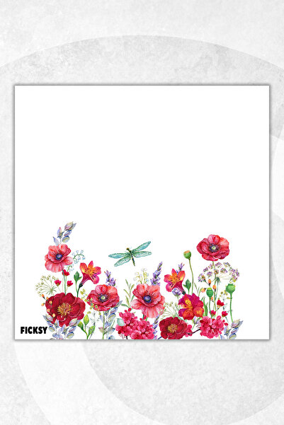 Ficksy Flower Memo Pad - 9*9 cm Size - 50 Sheets - Notepad - Memopad - Note Paper - to Do List - Notebook