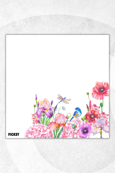Ficksy Flower Memo Pad - 9*9 cm Size - 50 Sheets - Notepad - Memopad - Note Paper - to Do List - Notebook