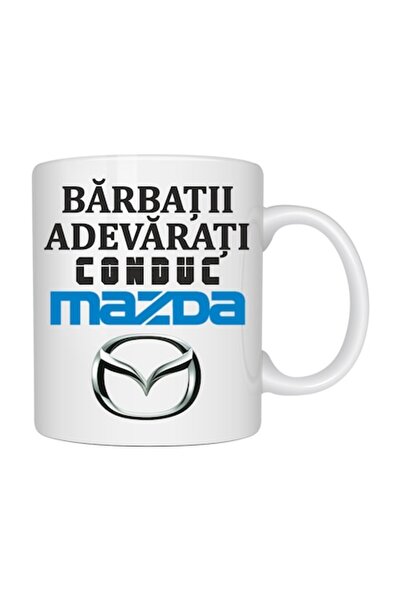 T&M Personalizare Cană personalizată „Real Men Drive MAZDA”, Auto, 330 ml, Albă