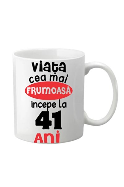 T&M Personalizare Cană personalizată - 41 de ani, viața e cea mai frumoasă în...