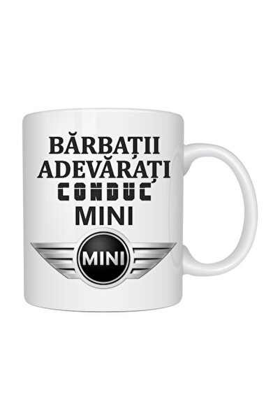 T&M Personalizare Cană personalizată „Real Men Drive MINI”, Auto, 330ml, Albă