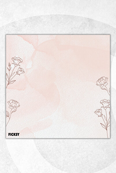 Ficksy مفكرة زهور - مقاس 9*9 سم - 50 ورقة - مفكرة - مذكرة - ورق ملاحظات - قائمة المهام - دفتر ملاحظات