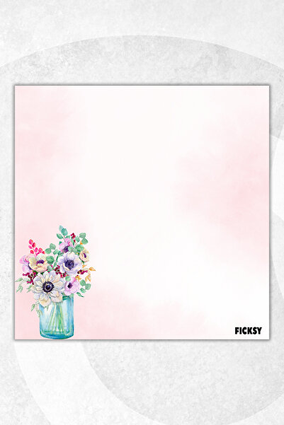 Ficksy Flower Memo Pad - 9*9 cm Size - 50 Sheets - Notepad - Memopad - Note Paper - to Do List - Notebook