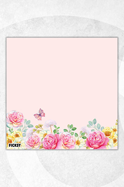 Ficksy Flower Memo Pad - 9*9 cm Size - 50 Sheets - Notepad - Memopad - Note Paper - to Do List - Notebook