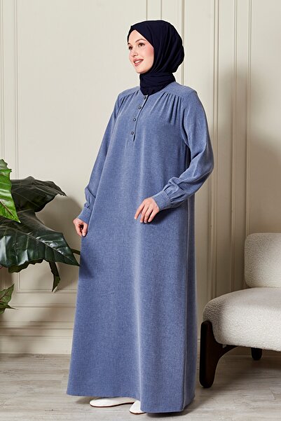 fistan Πουκάμισο Roba με κουμπιά μπροστά, φαρδύ φόρεμα από κρεπ, χιτζάμπ, φόρεμα για τη μητέρα, φόρεμα προσευχής