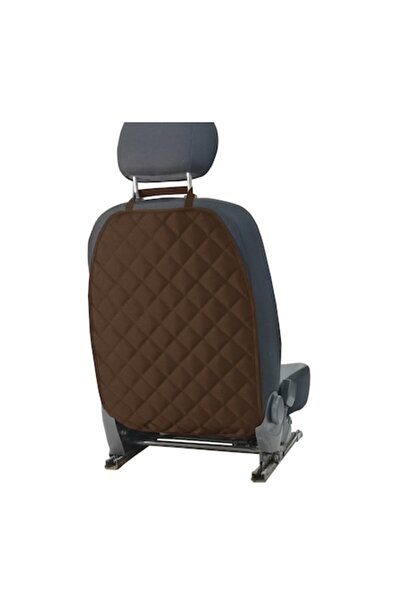Metru Patrat Quilted Auto Seat Back Protector, Universal, Washable, Waterproof, Brown, Metru Patrat