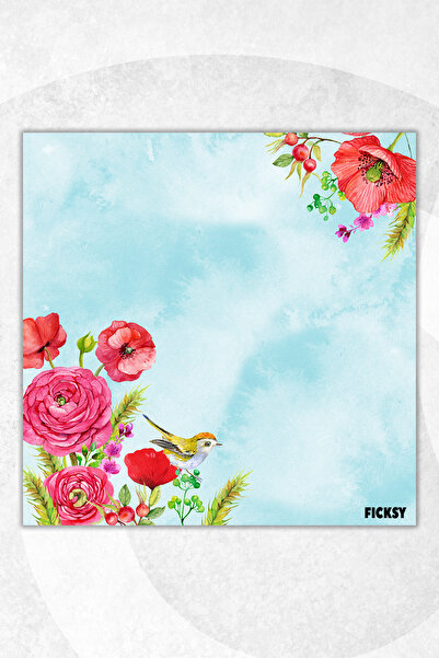Ficksy مفكرة زهور - مقاس 9*9 سم - 50 ورقة - مفكرة - مذكرة - ورق ملاحظات - قائمة المهام - دفتر ملاحظات