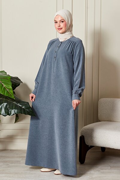 fistan Πουκάμισο Roba με κουμπιά μπροστά, φαρδύ φόρεμα από κρεπ, χιτζάμπ, φόρεμα για τη μητέρα, φόρεμα προσευχής