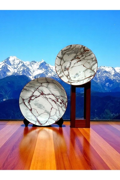 OEM Ceramic dinnerware set with elegant marbled design