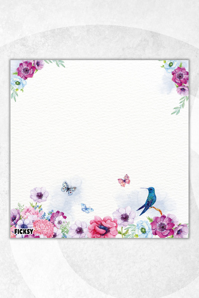 Ficksy Flower Memo Pad - 9*9 cm Size - 50 Sheets - Notepad - Memopad - Note Paper - to Do List - Notebook