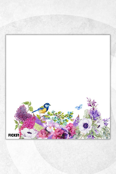 Ficksy Flower Memo Pad - 9*9 cm Size - 50 Sheets - Notepad - Memopad - Note Paper - to Do List - Notebook