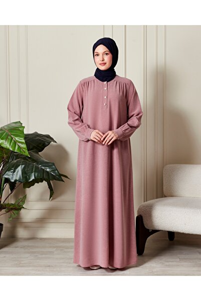 fistan Πουκάμισο Roba με κουμπιά μπροστά, φαρδύ φόρεμα από κρεπ, χιτζάμπ, φόρεμα για τη μητέρα, φόρεμα προσευχής