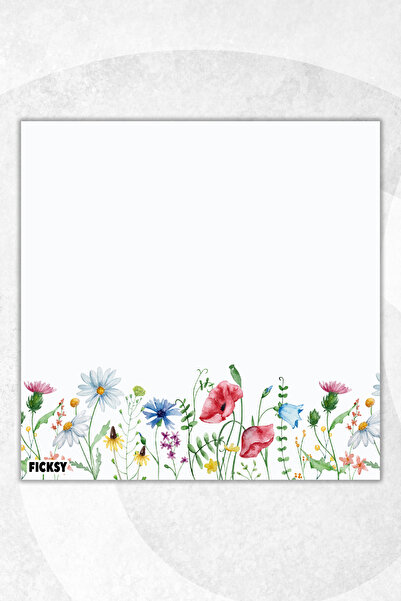 Ficksy مفكرة زهور - مقاس 9*9 سم - 50 ورقة - مفكرة - مذكرة - ورق ملاحظات - قائمة المهام - دفتر ملاحظات