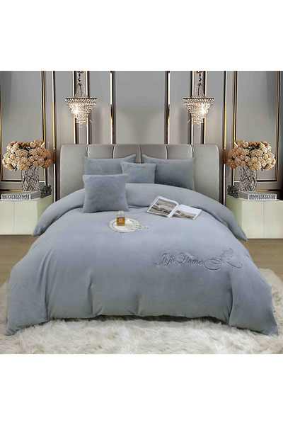 FIONNA.RO Lenjerie De Pat Fir Scurt Blana Artificiala Iepure - Rabbit Gri Alb...