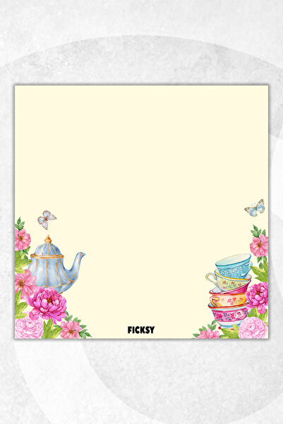 Ficksy مفكرة زهور - مقاس 9*9 سم - 50 ورقة - مفكرة - مذكرة - ورق ملاحظات - قائمة المهام - دفتر ملاحظات