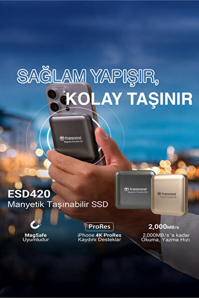 Transcend USB,Type C, 20Gbps, 2000MB/s Magsafe Taşınabilir Harici SSD