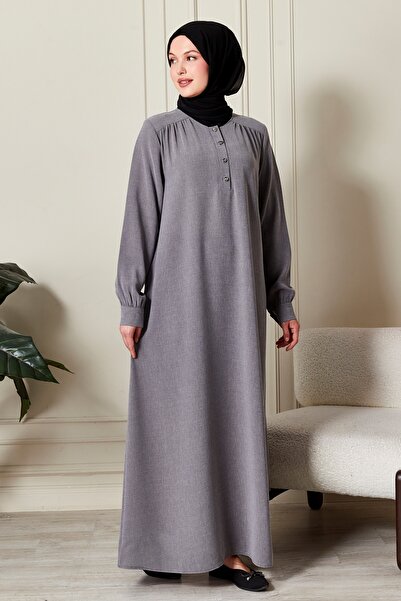 fistan Shirt Roba Front Buttoned Loose Sand Crepe Dress Hijab Dress Mother's Dress Prayer Dress
