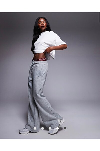 Nike Sportswear Phoenix Fleece High-Waisted SS25 Yüksek Belli Gri Kadın Eşofman Altı