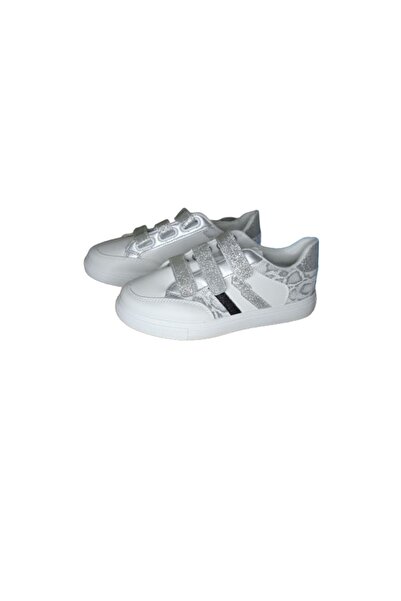 OEM Pantofi sport dama, inchidere cu scai, marimea 37, alb/argintiu