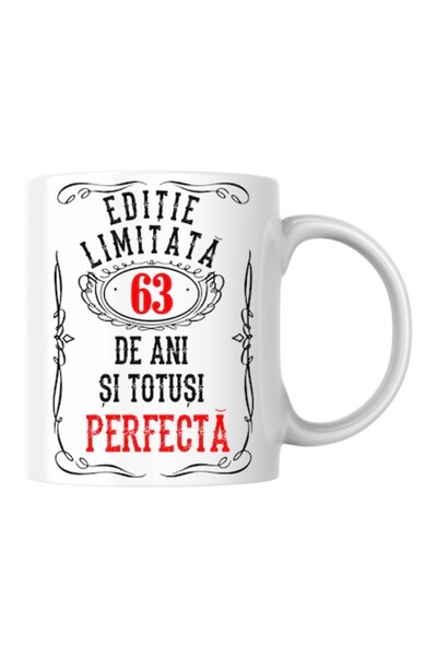 T&M Personalizare Cană personalizată - Ediție limitată, 63 de ani și perfectă...