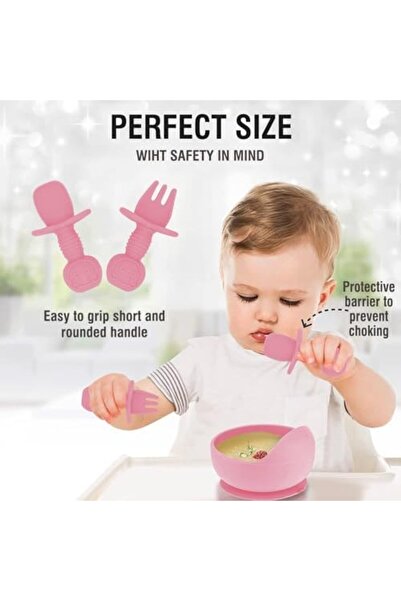 SKY TOUCH SKY-TOUCH 8 Pcs Silicone Baby Feeding Set, Baby Led Weaning Supplies with Suction Bowl Divided Plate