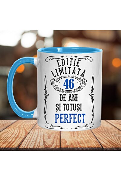 T&M Personalizare Personalized Mug - Limited edition, 46 years blue interior, 330ml