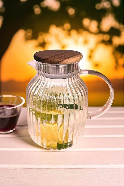 Home Solara Akasya Kapaklı Borosilikat Cam Sürahi 1600 ml