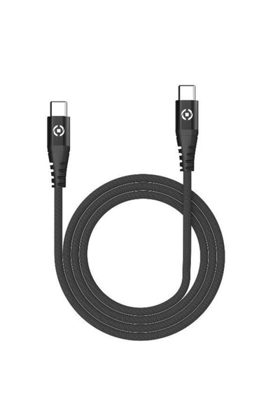 Celly Usb-C to Usb-C 60W Nylon Cable Black