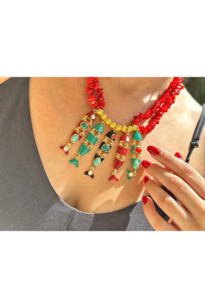 Unzilee Sallantılı Balıklı Marka Model Kolye