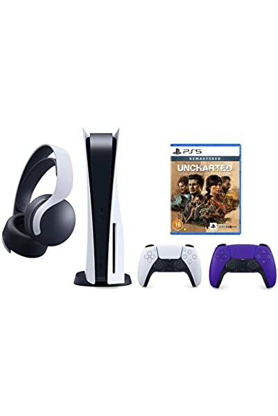 Playstation مجموعة وحدة تحكم من 5 أقراص مع سماعة رأس لاسلكية إضافية Pulse 3D،...