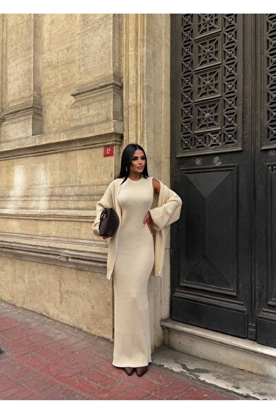 Friday Mood Dámské pletené šaty s kardiganem