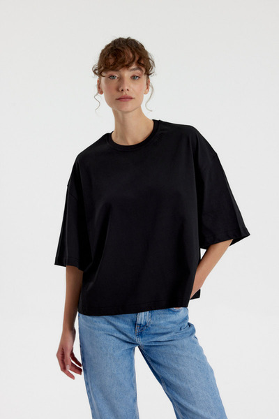 Simple Co. Esențial bumbac 100% supradimensionat tricou