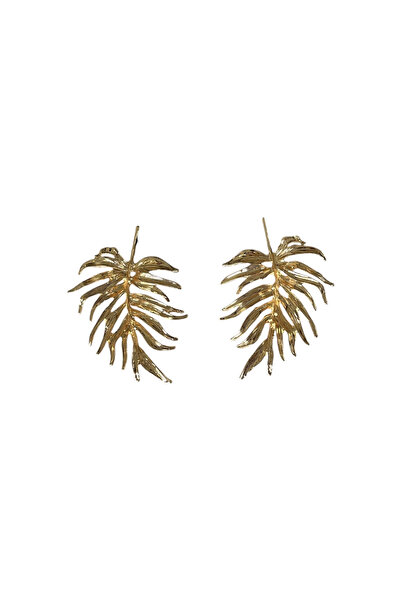 stravis Textured Leaf Earrings