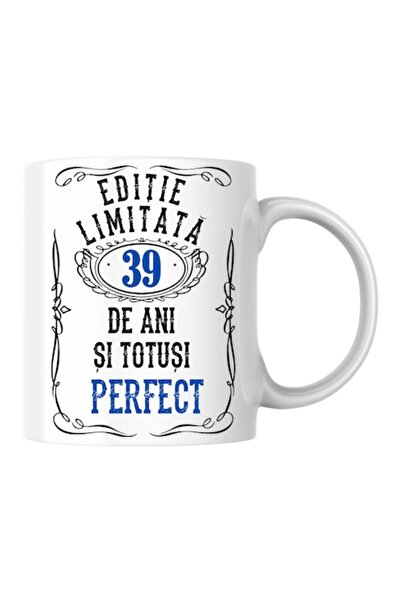 T&M Personalizare Cană personalizată - Ediție limitată „39 de ani și perfect”, albă, 330 ml