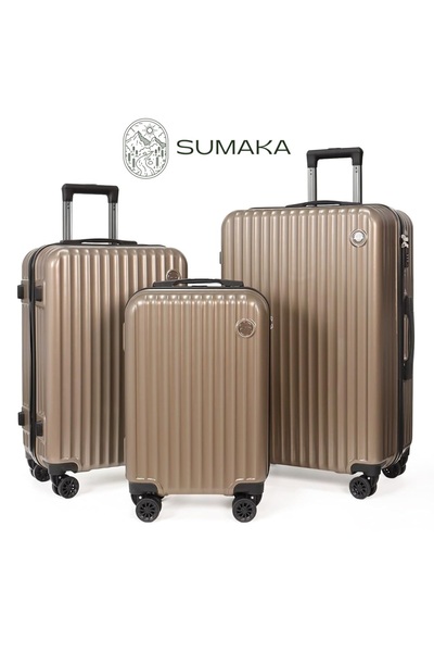 SUMAKA Luggage Travel Suitcase Trolley Bag - Set of 3 pcs - With Spinner Wheels (20”+24”+28” inch)