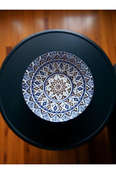 OEM Ceramic dinnerware set with geometric ethnic motif