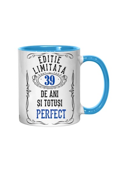 T&M Personalizare Cana personalizata - Editie limitata 39 de ani, albastru in...