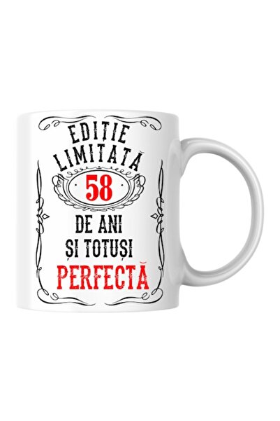 T&M Personalizare Cană personalizată - Ediție limitată 58 de ani, albă, 330 ml