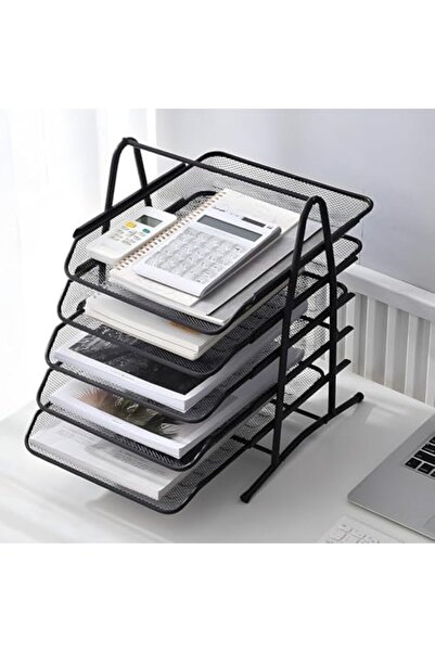 SKY TOUCH SKY-TOUCH 5 Tier Paper Tray: Desktop Organizer File Storage with Sliding Tray Stackable File Rack Me