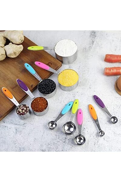 SKY TOUCH SKY-TOUCH 10 Piece Measuring Cups and Measuring Spoons Set with Detachable Ring