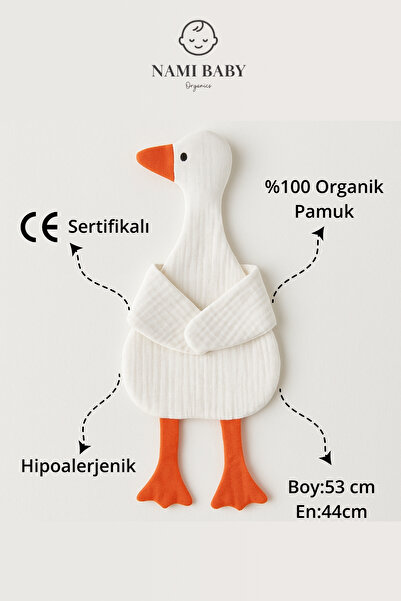 Nami Baby Müslin Uyku Arkadaşı – Hipoalerjenik Bebek Uyku Arkadaşı Ördek Uyku Arkadaşı