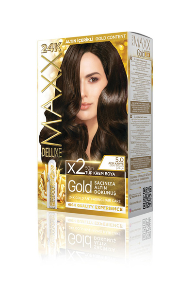MAXX DELUXE Golden Beauty Set Saç Boyası 5.0 Açık Kahve